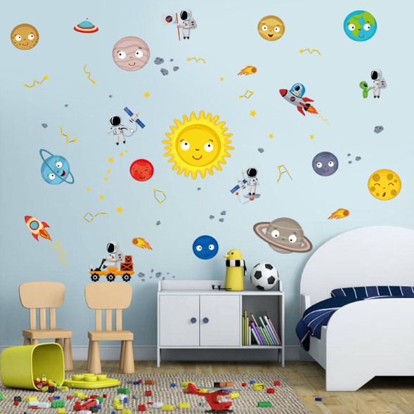 Decal trang trí tường - Vũ Trụ Hành tinh hệ mặt trời mới