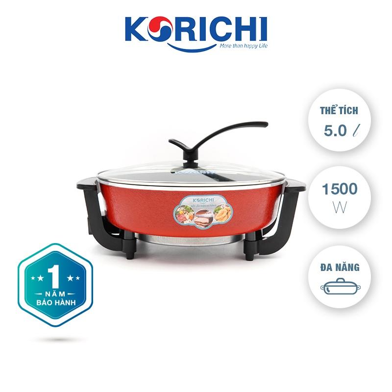 Nồi lẩu điện Korichi - KRC-3559 - 5.0L 1500W - Bảo hành 12 tháng (2 màu đỏ, ghi