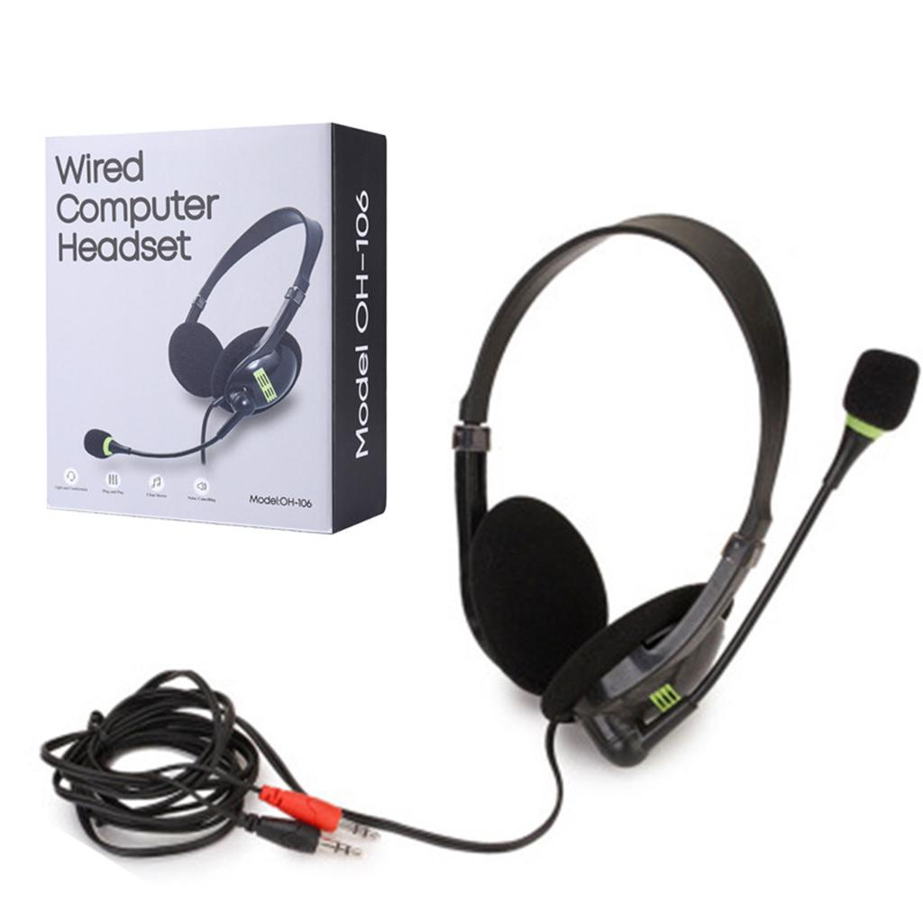 3.5mm Computer Headset with Microphone Noise Cancelling, Lightweight PC Headset Wired Headphones, Business Headset