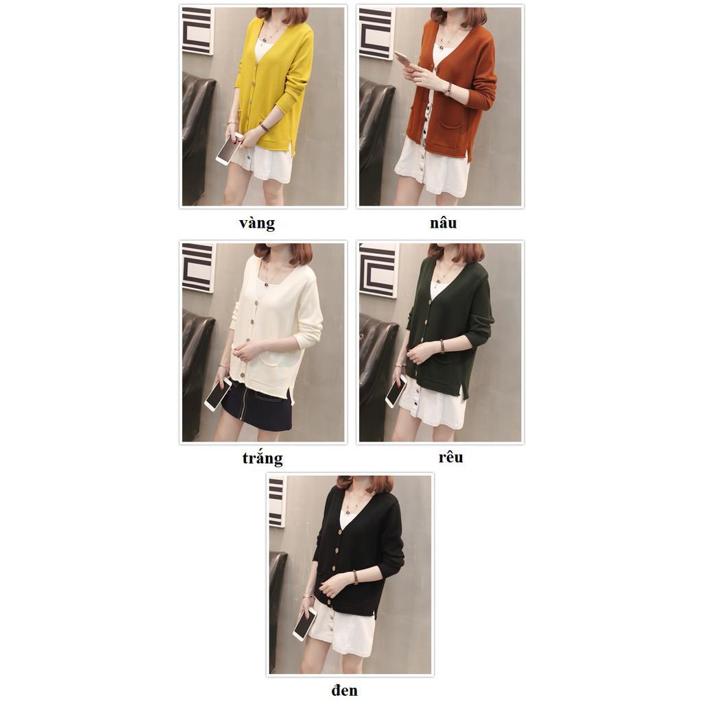 Áo len nữ đẹp, áo len nữ 2 túi dáng cardigan