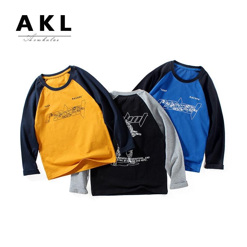 AL8 Size130-160 (21-40kg) Áo thun dài tay cho bé trai lớn Thời trang trẻ Em hàng quảng châu