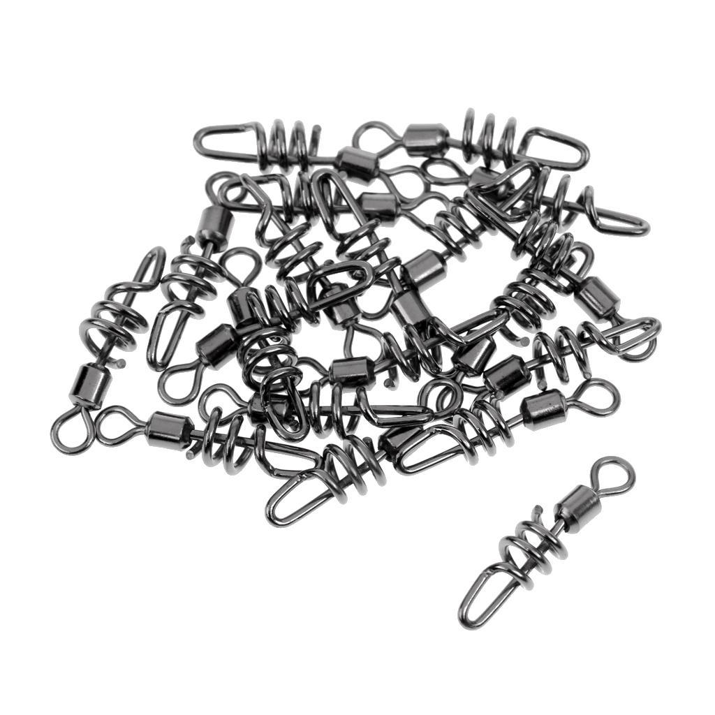 50pcs Fishing Barbed Treble Hook and 20x Fishing Swirl Swivel Hook Connector