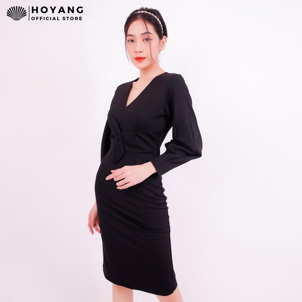 Đầm Body Đen Tay Dài Thanh Lịch HOYANG DHY13