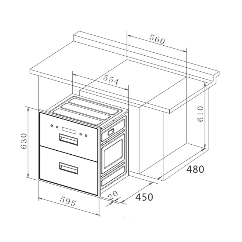 Máy sấy chén bát tiệt trùng Ecalite ED-110C3 - 2 ngăn - Hàng chính hãng