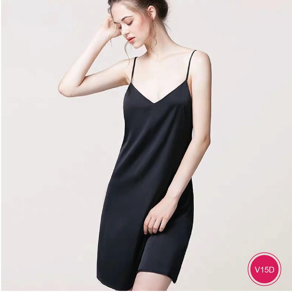 Váy ngủ 2 dây lụa satin cao cấp gợi cảm mặc nhà V51