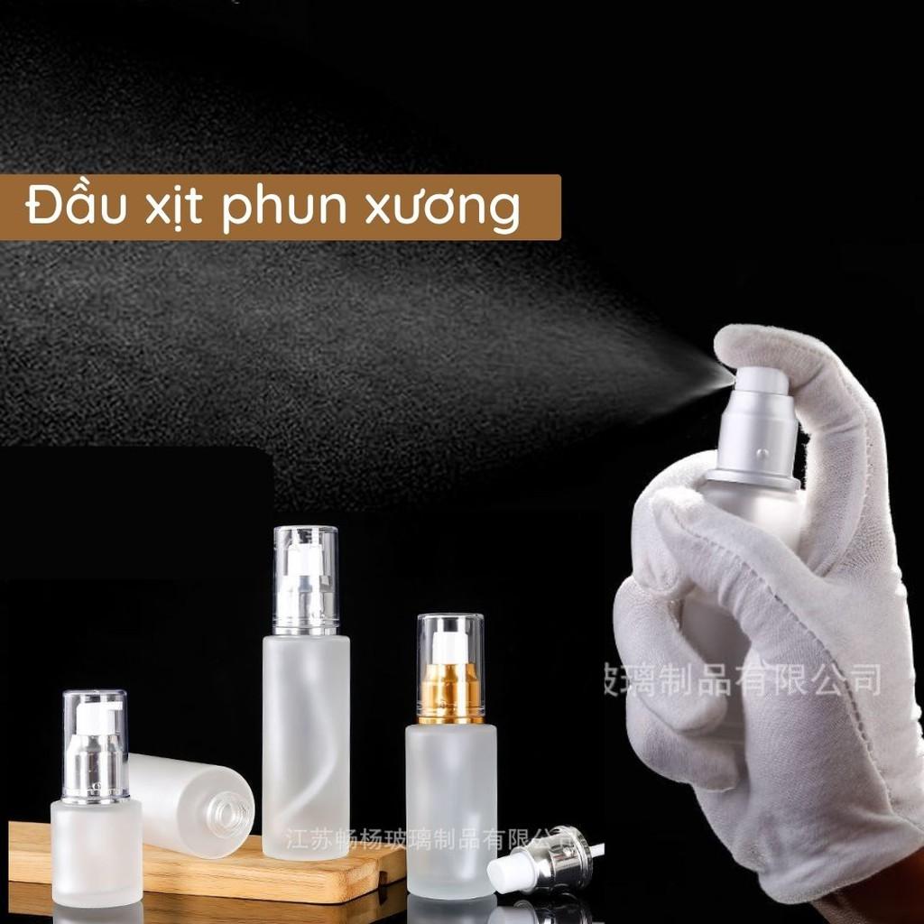 Lọ chiết mỹ phẩm thủy tinh nắp vân gỗ phong cách nhật bản