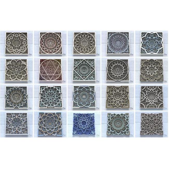 Tranh gỗ nhiều lớp Mandala TQT decor