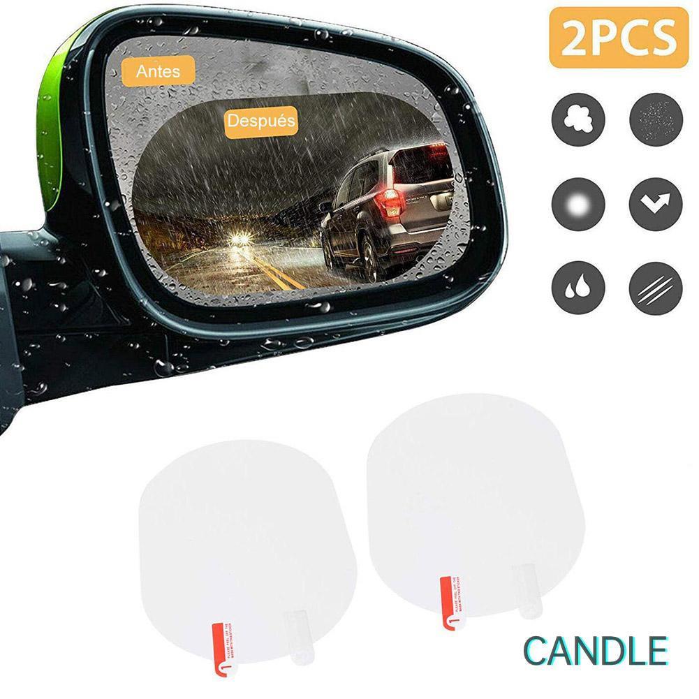 Set 2 Miếng Dán Kính Chiếu Hậu Hình Oval Chống Thấm Nước Cho Xe Hơi