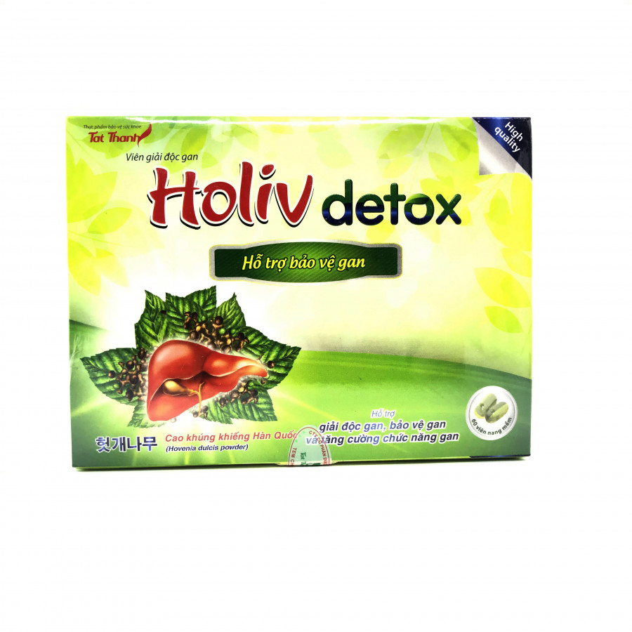 Thực phẩm bảo vệ sức khỏe Viên giải độc gan Holiv Detox hộp 60v