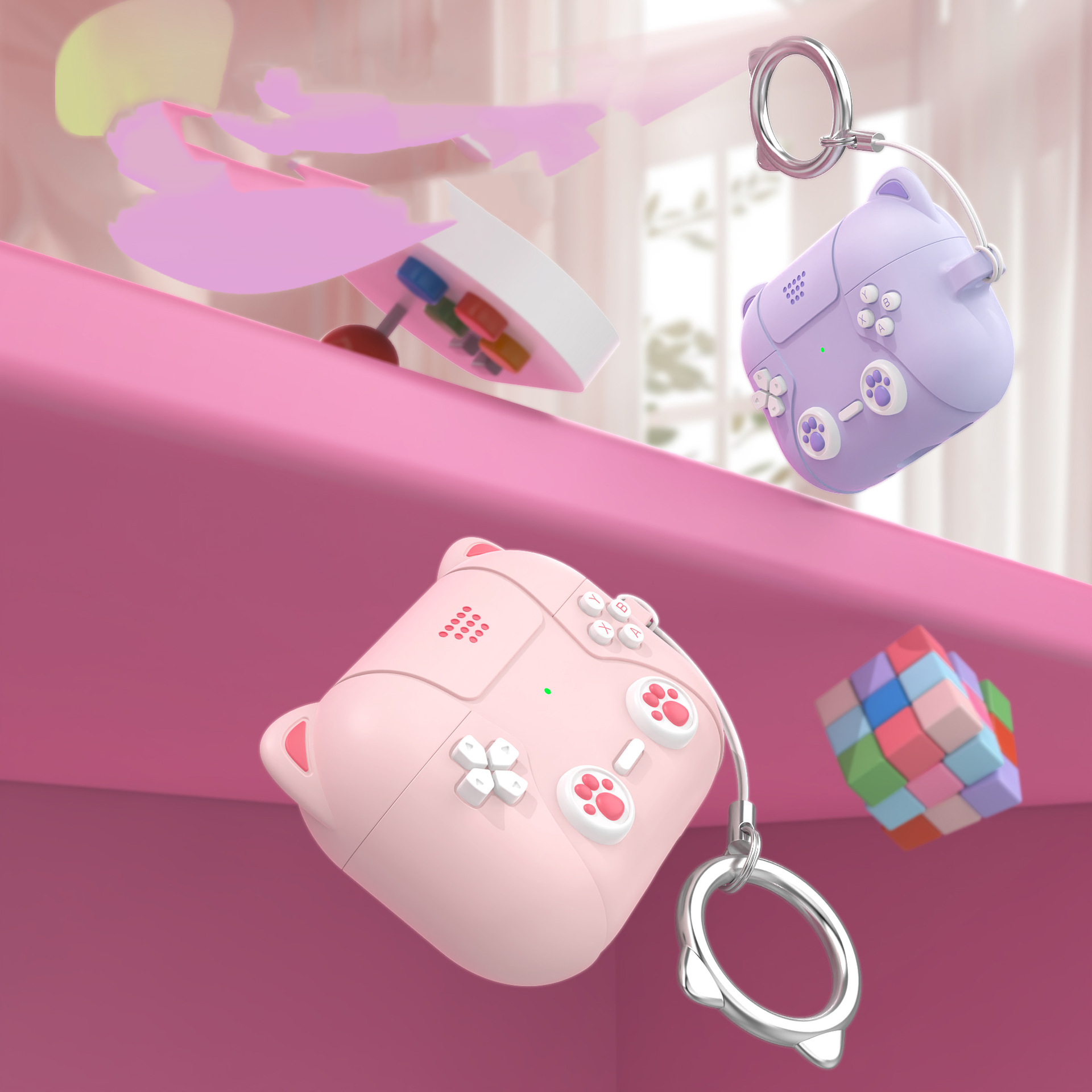 Bao Case Ốp Kiểu Tay Cầm Game Tai Mèo cho Airpods Pro 3 - Hàng Chính Hãng