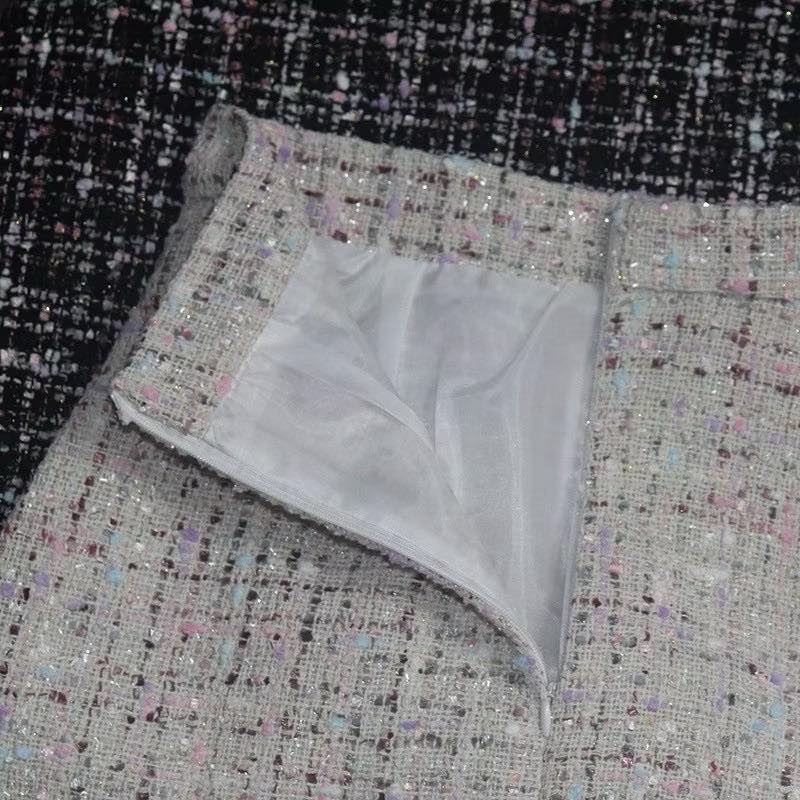 Chân váy chữ A dạ tweed lấp lánh sành điệu cho nữ