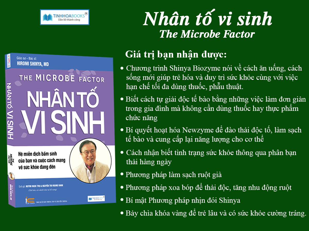 Combo 4 cuốn Bí mật dinh dưỡng (TB) + Liệu trình dinh dưỡng + Nhân tố vi sinh (TB) + Enzyme chống lão hoá (TB)