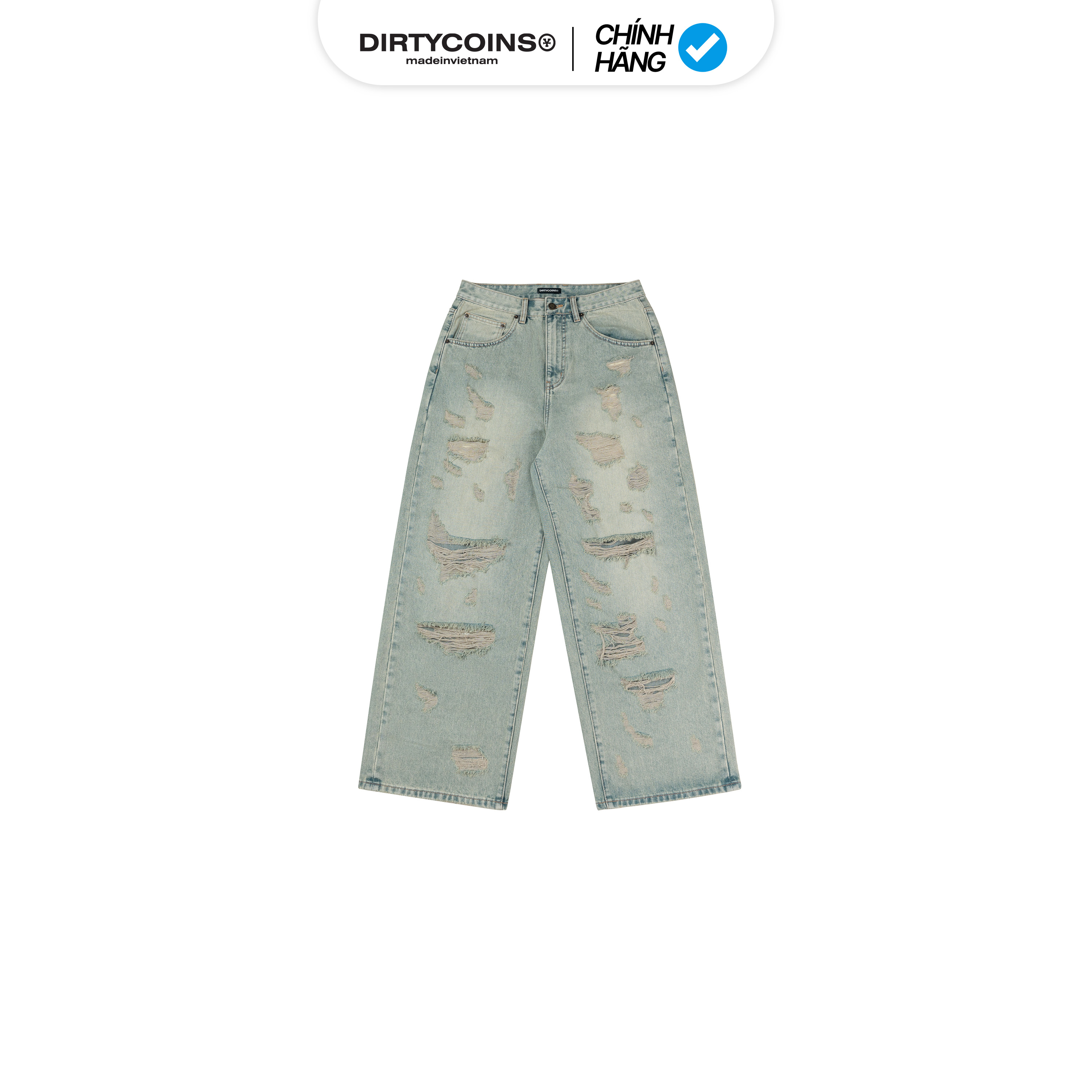 Quần DirtyCoins Denim Pants Baggy Destroy - Blue Wash