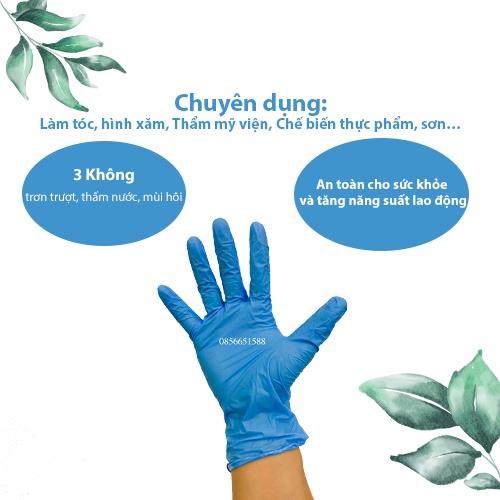 Găng tay y tế xanh hộp 100 chiếc siêu dai, không bột (chuyên dụng trong phun xăm, spa,...)