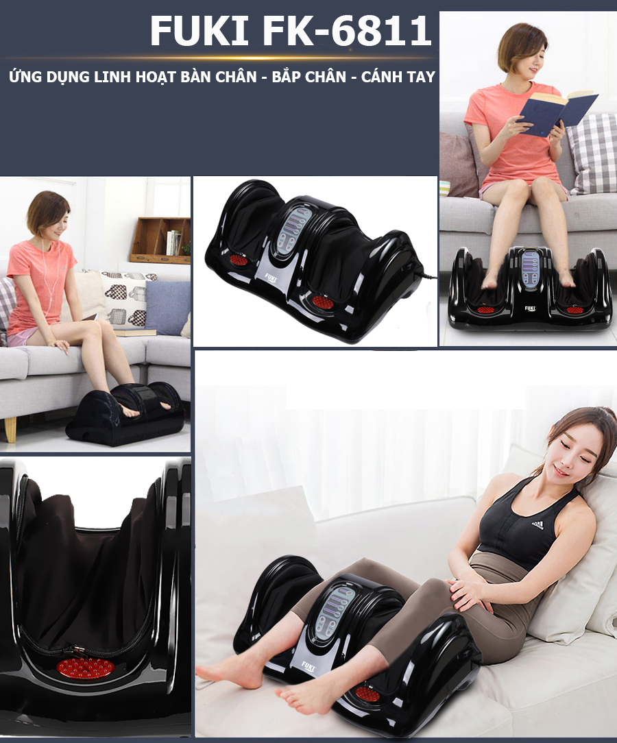 Máy massage chân hồng ngoại Fuki Nhật Bản FK-6811 màu đen