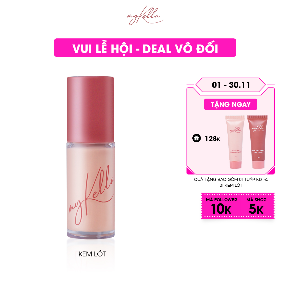 Siêu Combo 5 myKella - Phấn Nước Trang Điểm + Kem Lót