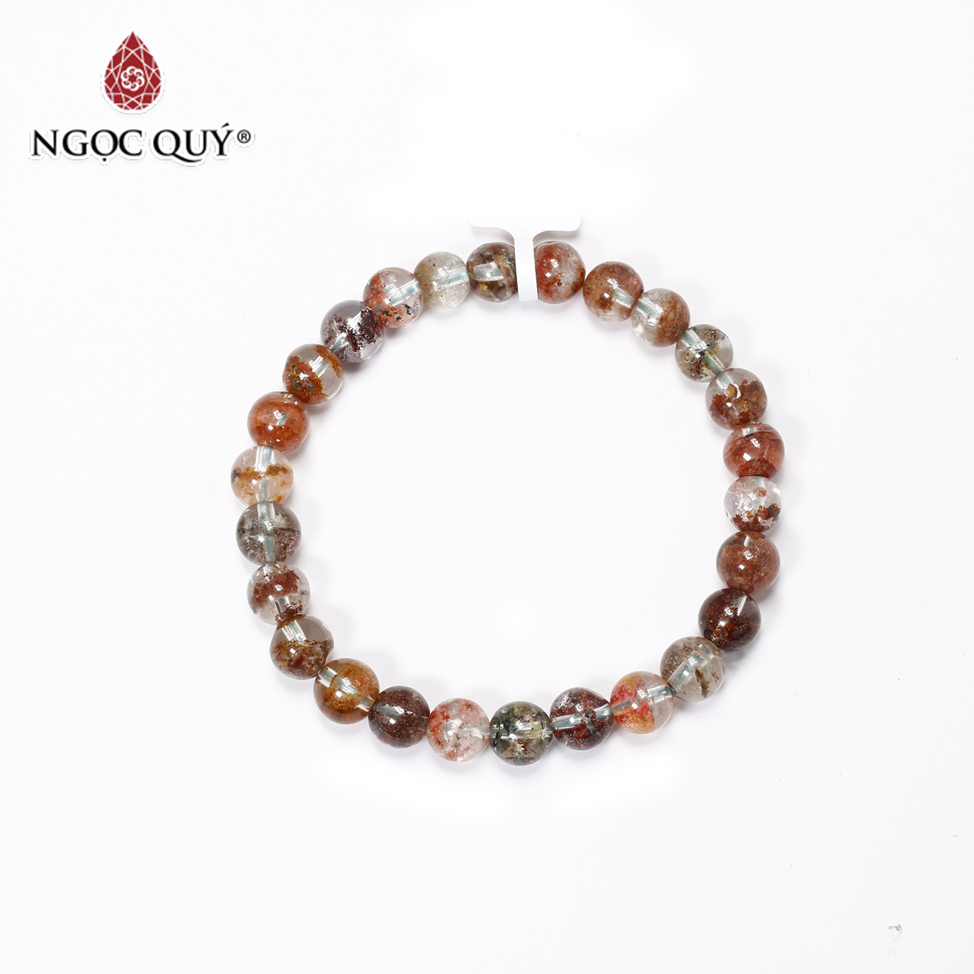 Vòng tay trơn đá thạch anh ưu linh đa sắc size hạt 7mm - Ngọc Quý Gemstones