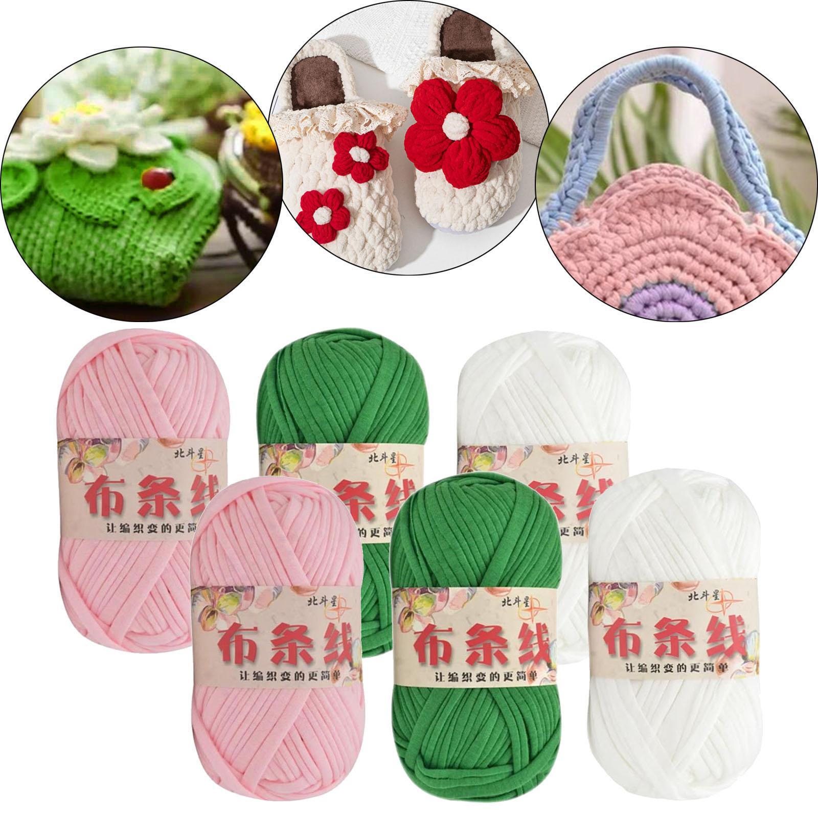 6x Chunky Yarn T Shirt Yarn Knitting Yarn Set for Doormat Tapestry Cat House