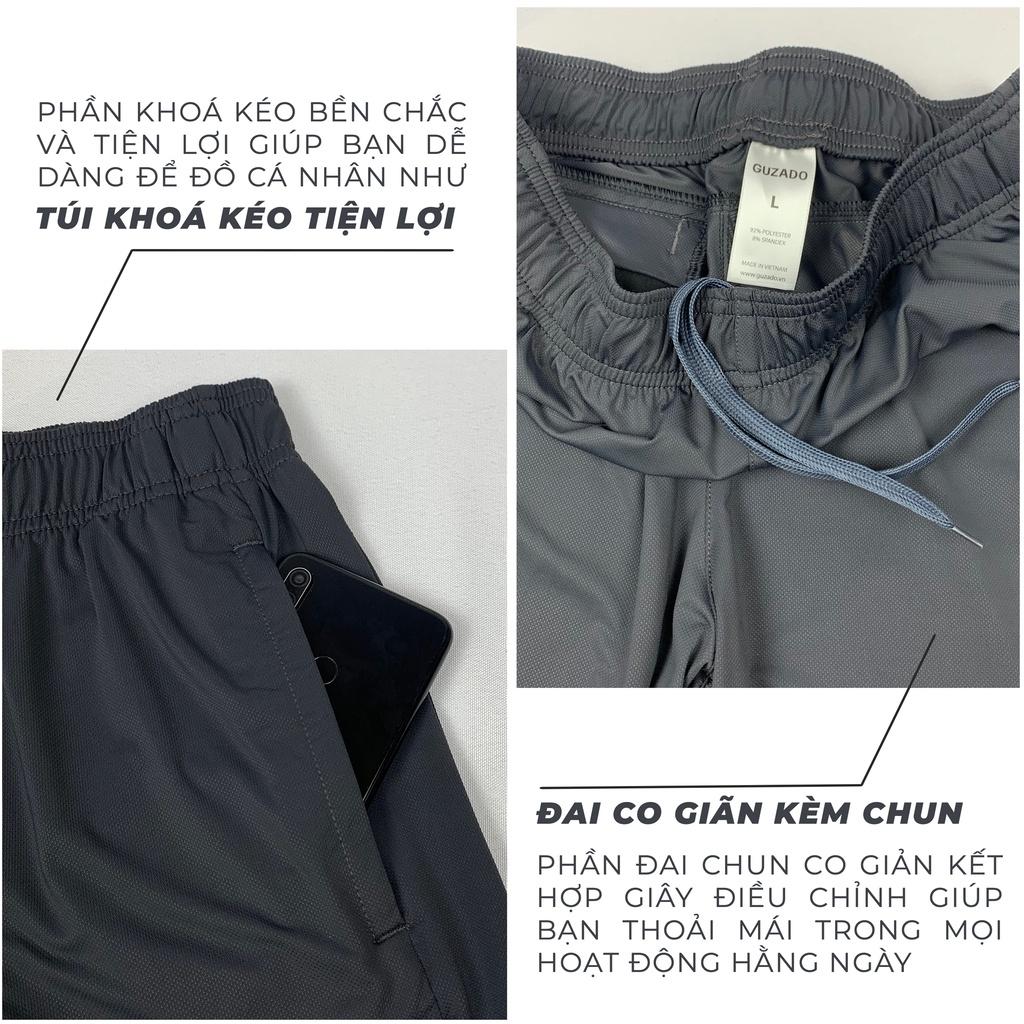 Quần Short Nam Thể Thao Guzado Cao Cấp Chất Thun Lạnh,Mát Mẻ,Co Giãn Thoải Mái Vận Động GSR05.HN