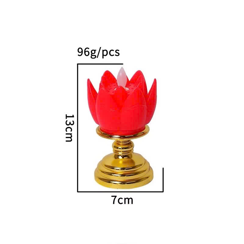 Nến Hoa Sen Điện Tử Liền Đế Cao Cấp | Đèn Hoa Sen Thờ Phật | Ánh Sáng Tự Nhiên Mềm Mại, Trang Nhã
