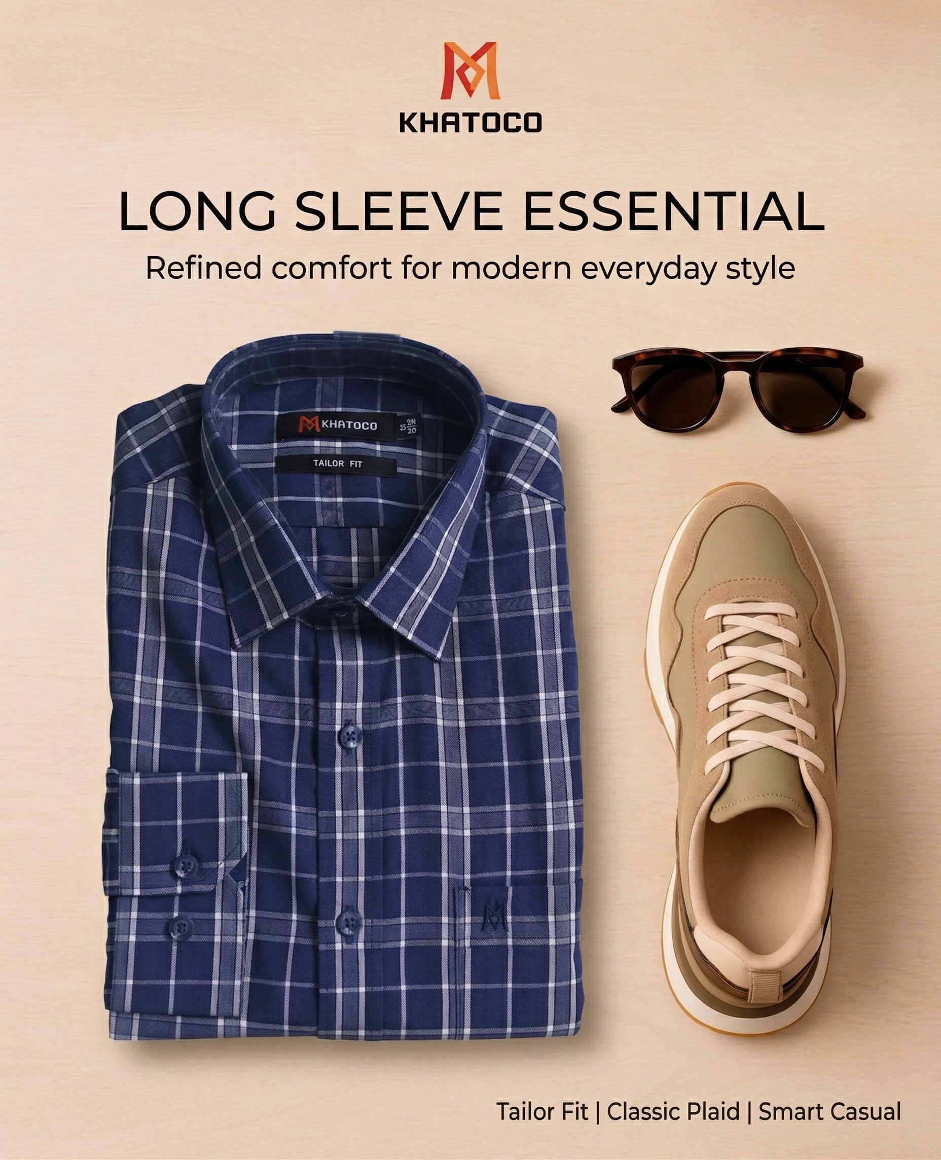 Áo sơ mi tay dài Khatoco Sale 20% 375K(Giá tem 468K) (S-2XL)