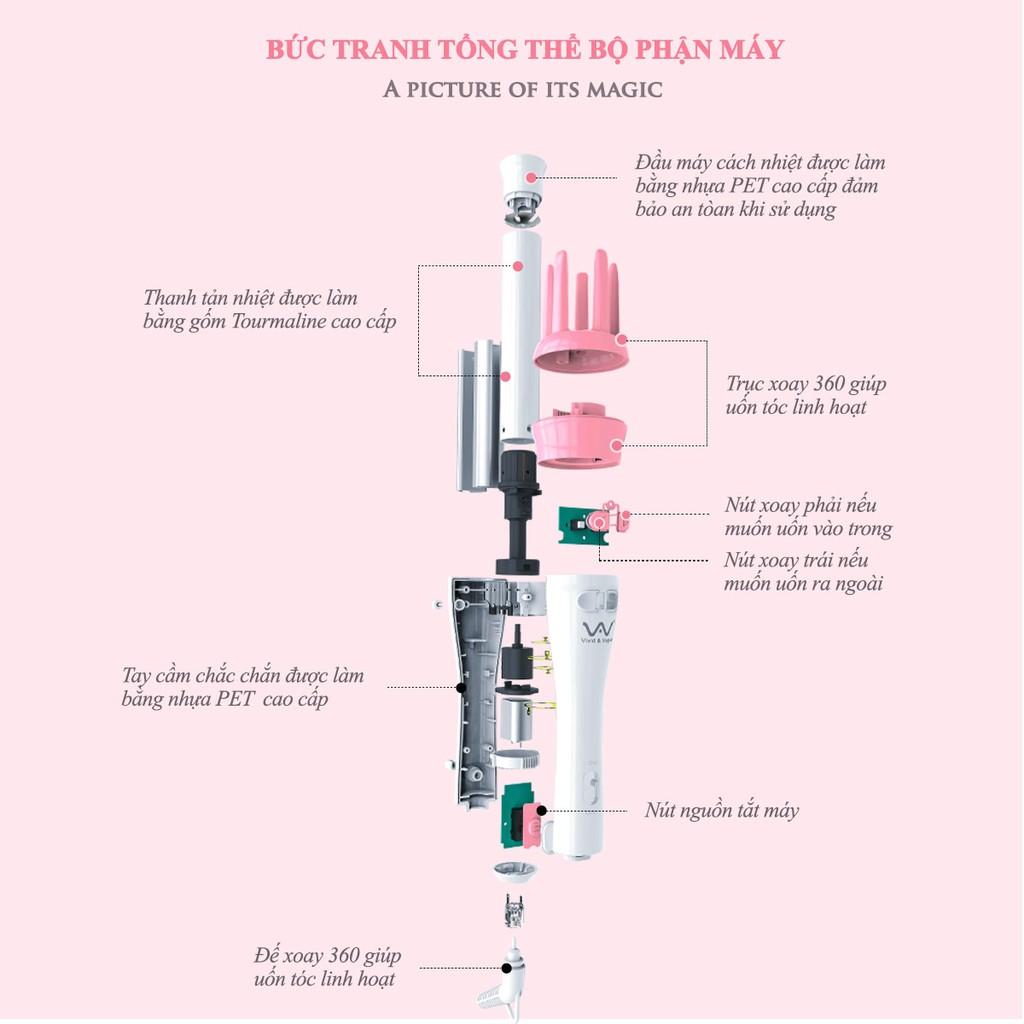 Máy uốn tóc xoăn bồng bềnh xoay tự động 360 độ