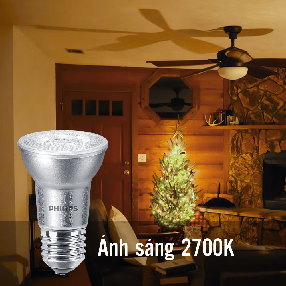 Bóng đèn Philips MAS LEDspot D 6-50W E27 827 PAR20 25D - Màu ánh sáng vàng 2700K