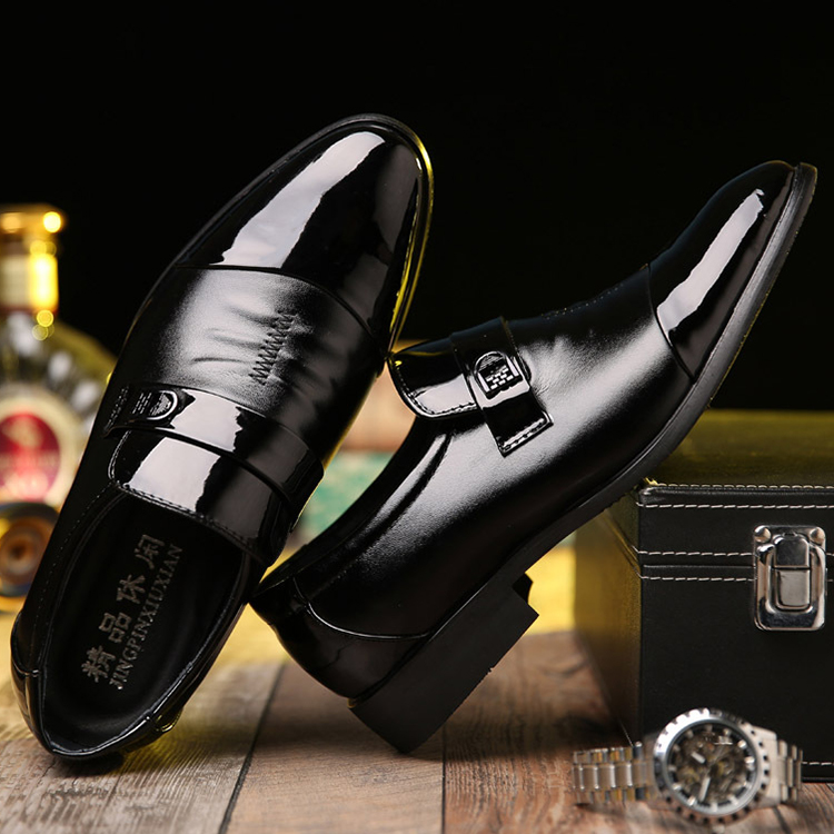 Men's formal business shoes point toe slip on dress shoes