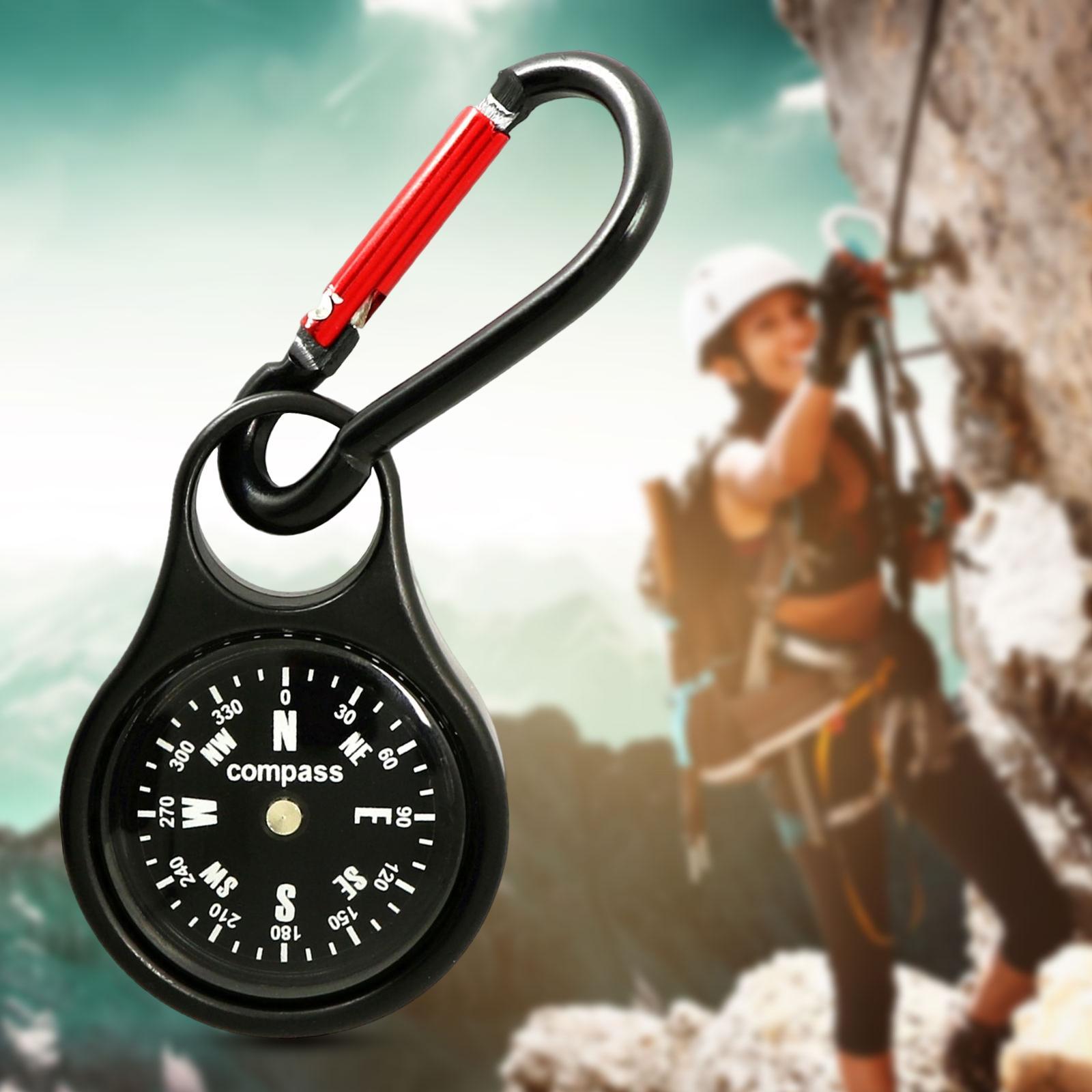 Portable Carabiner Compass Small Compass for Outdoors Emergency Survival Camping