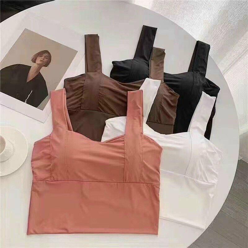 M166. Áo bra tập gym 2 dây sẵn đệm ngực, áo hai dây croptop nữ cá tính (có sẵn - miễn ship)