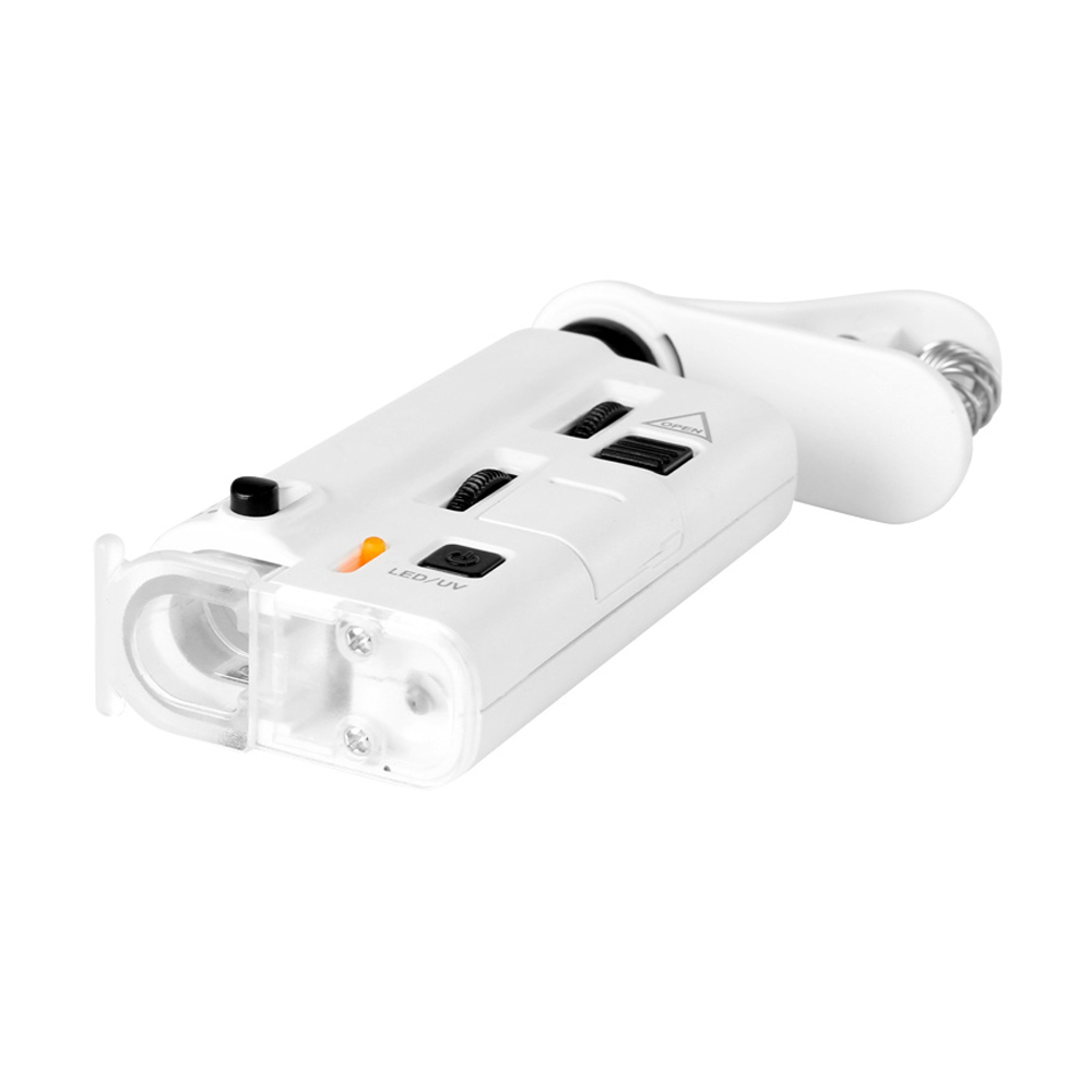 Ống kính hiển vi 60-100x đa năng dạng kẹp cho điện thoại với đèn LED/UV hỗ trợ