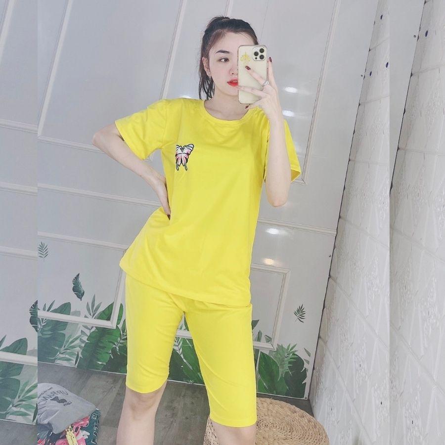 Bộ đồ ngủ nữ bướm quần lửng mặc nhà thun cotton cao cấp ESHOP DB17 Đồ bộ nữ đồ bộ mặc nhà thể thao bigsize đẹp dễ thương