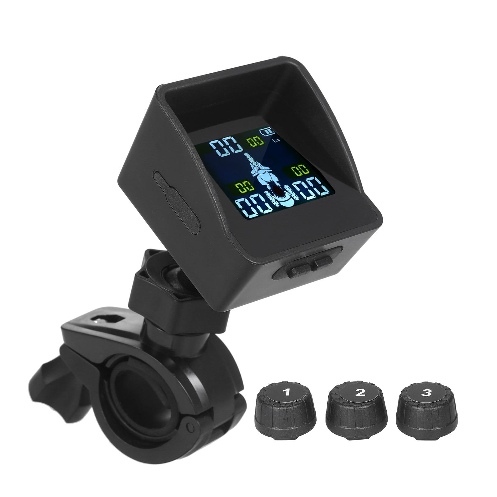 Tire Pressure Monitoring System TPMS Wireless Smart Tire Monitor with 3 External Sensors Sunshade Auto Tyre Alarm for