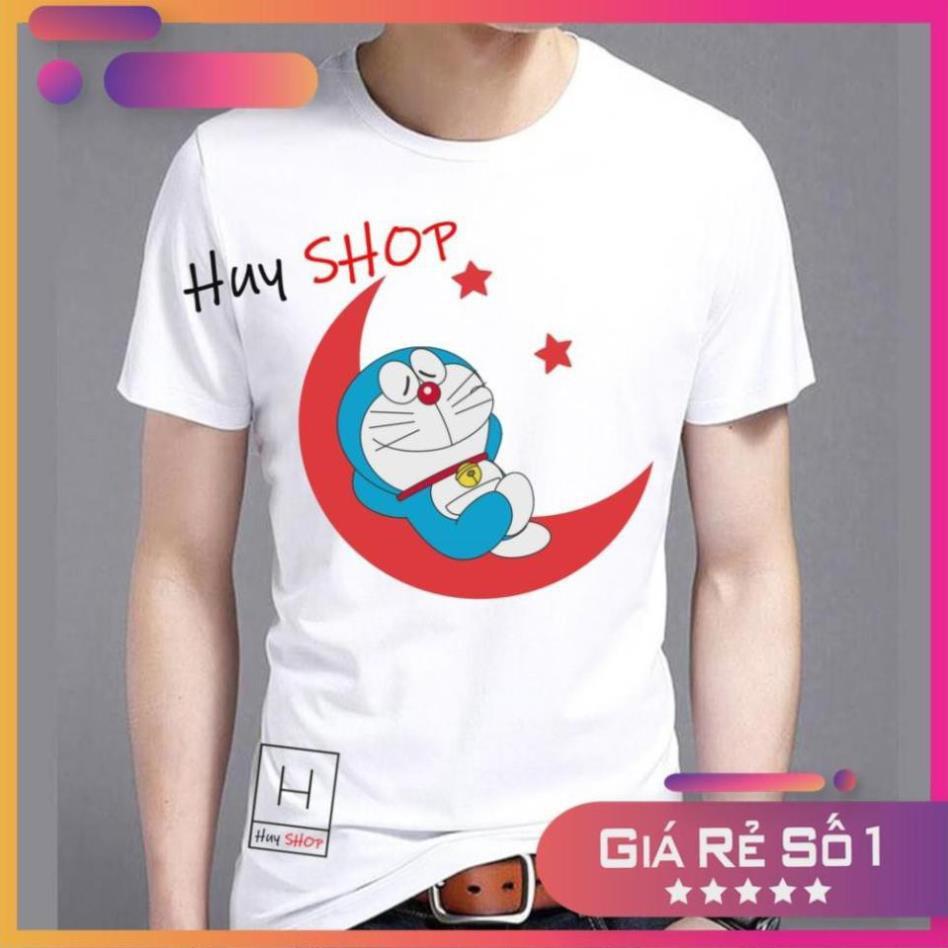 SIÊU PHẨM Áo Thun Doraemon Nữ Nam Trắng Full Size Cotton Mẫu Mới Áo thun Hàn Quốc Unisex - Áo thun tay lỡ 652