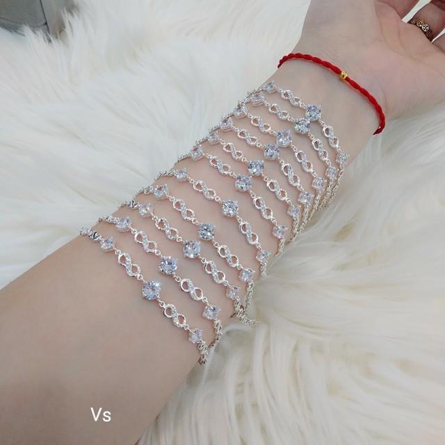 Lắc tay bạc ta số 8 đủ màu theo mệnh -