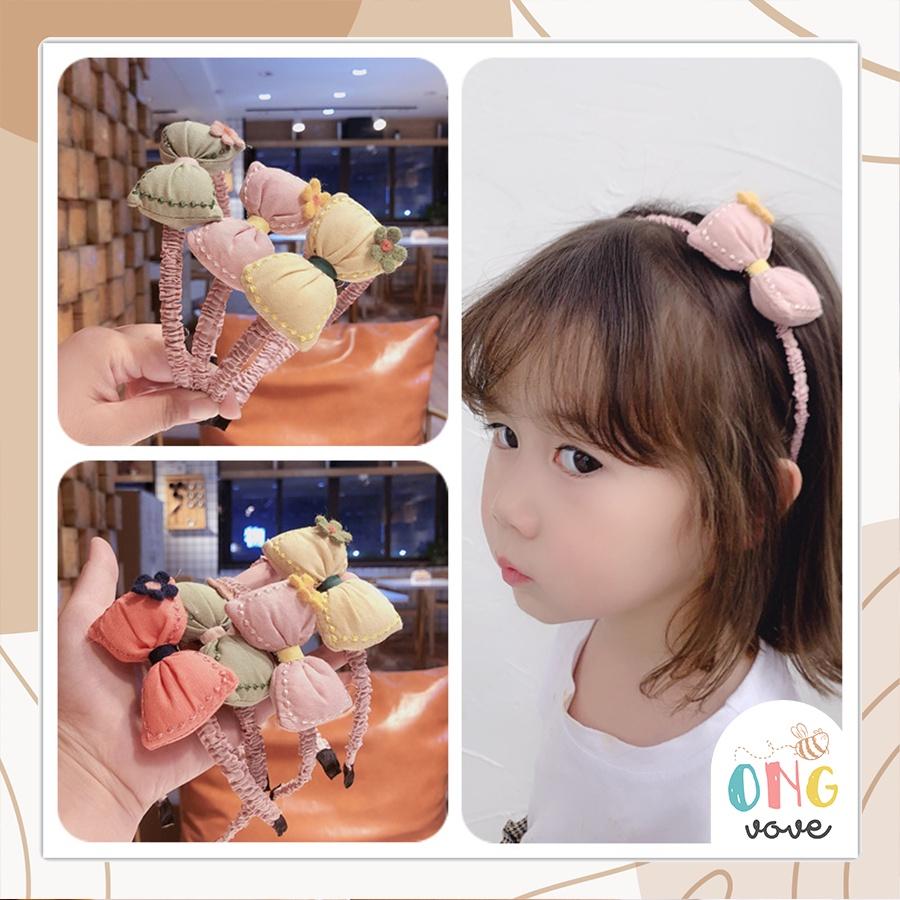 Cài tóc đính nơ cho bé gái siêu cưng siêu dễ thương cute - Bờm nơ xinh cho bé phong cách hàn quốc Ongvove BNT