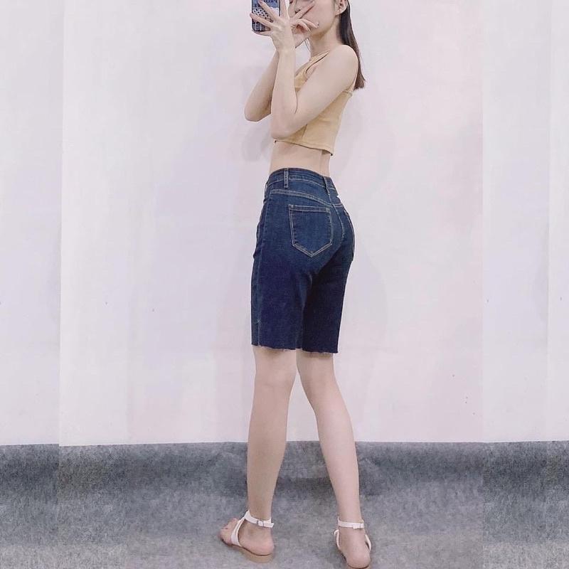 Quần Short Jean Ngố - Quần Jean Lửng Xuất Xịn Phối Túi Kiểu Vintage
