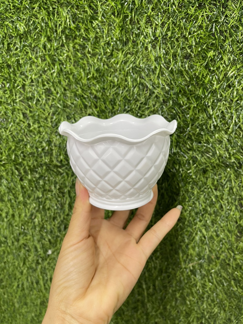 5 Chậu nhựa hình trái dứa trồng cây sen đá, xương rồng kt 10 x 7 cm