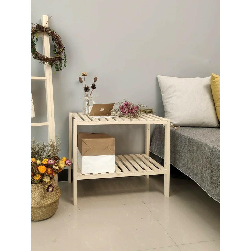 Kệ Oven/ Kệ Lò Vi Sóng 2 Tầng Gỗ Thông Nhập Khẩu Tự Lấp Ráp Dài 60cm Cao 46cm tien2821998