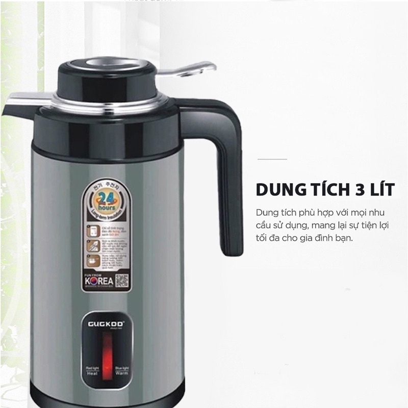 Ấm siêu tốc 3 lít kiêm thủy giữ nước nóng để bàn tiếp khách tiện dụng, chất liệu bằng hợp kim cao cấp siêu bền, lõi inox giữ nhiệt tốt, mẫu mới 2023