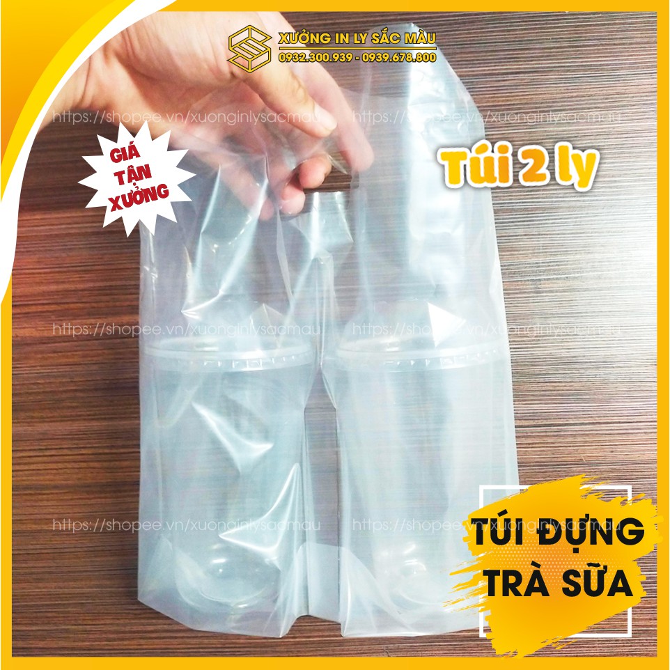 1Kg Túi bọc đựng trà sữa cà phê mang đi hàng cao cấp loại 1 - túi 1 ly, túi 2 ly, túi chữ T