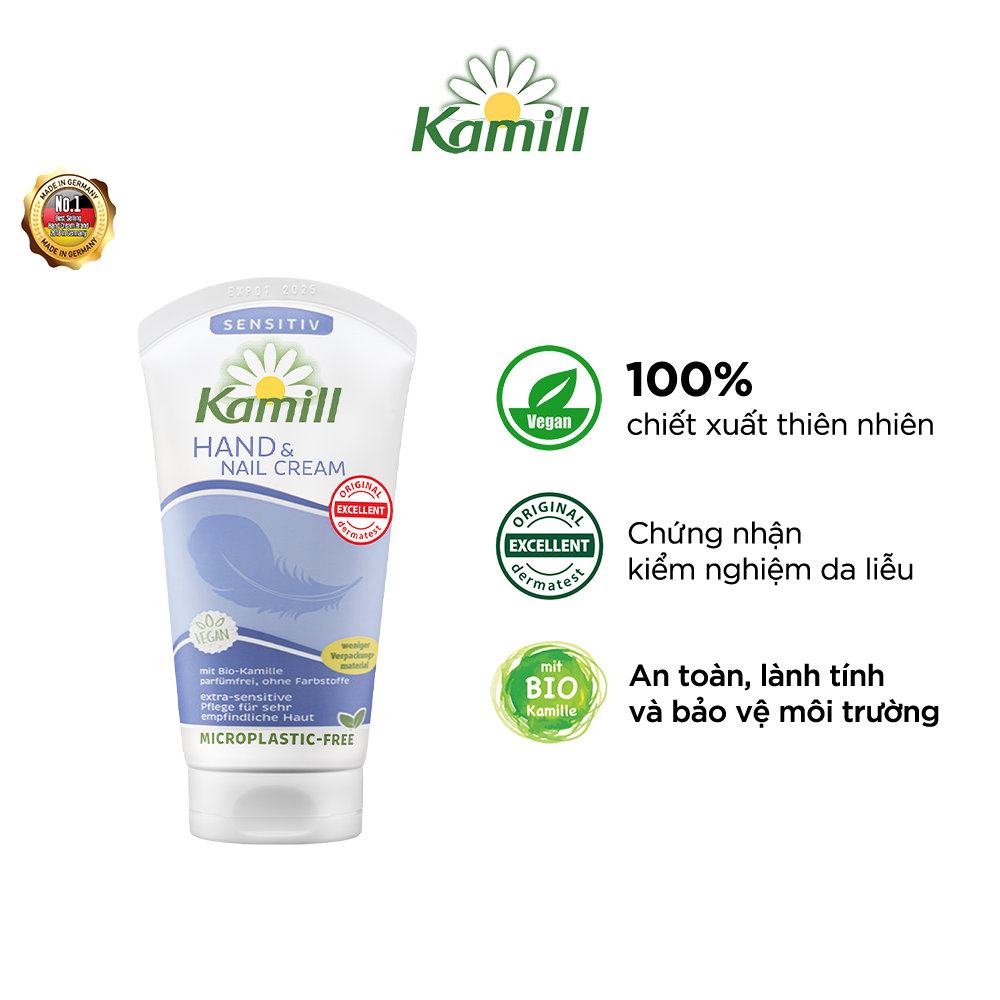 Kem dưỡng da tay và móng tay Kamill Hand &amp; Nail Cream Sensitive 75 ml