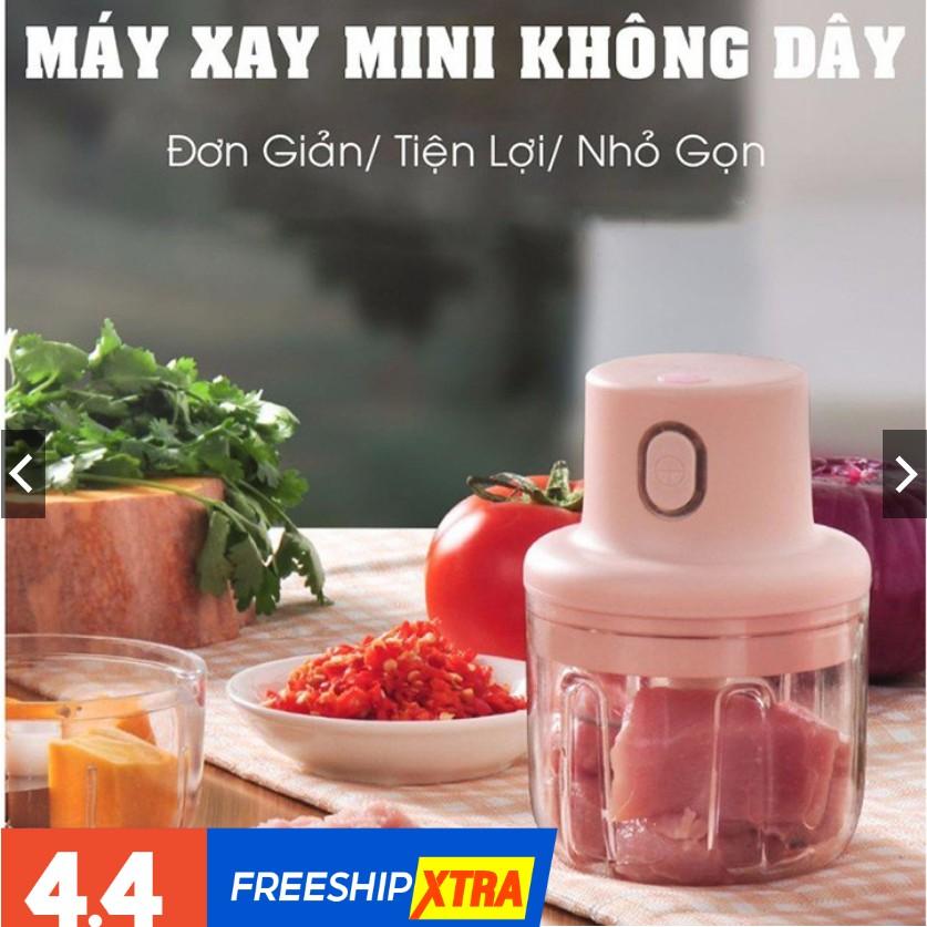 Máy Xay Thịt Đa Năng Cối Inox 4 Lưỡi Đa Năng, Công suất 250W- Xay thịt, xay tỏi ới, xay rau củ quả cầm tay