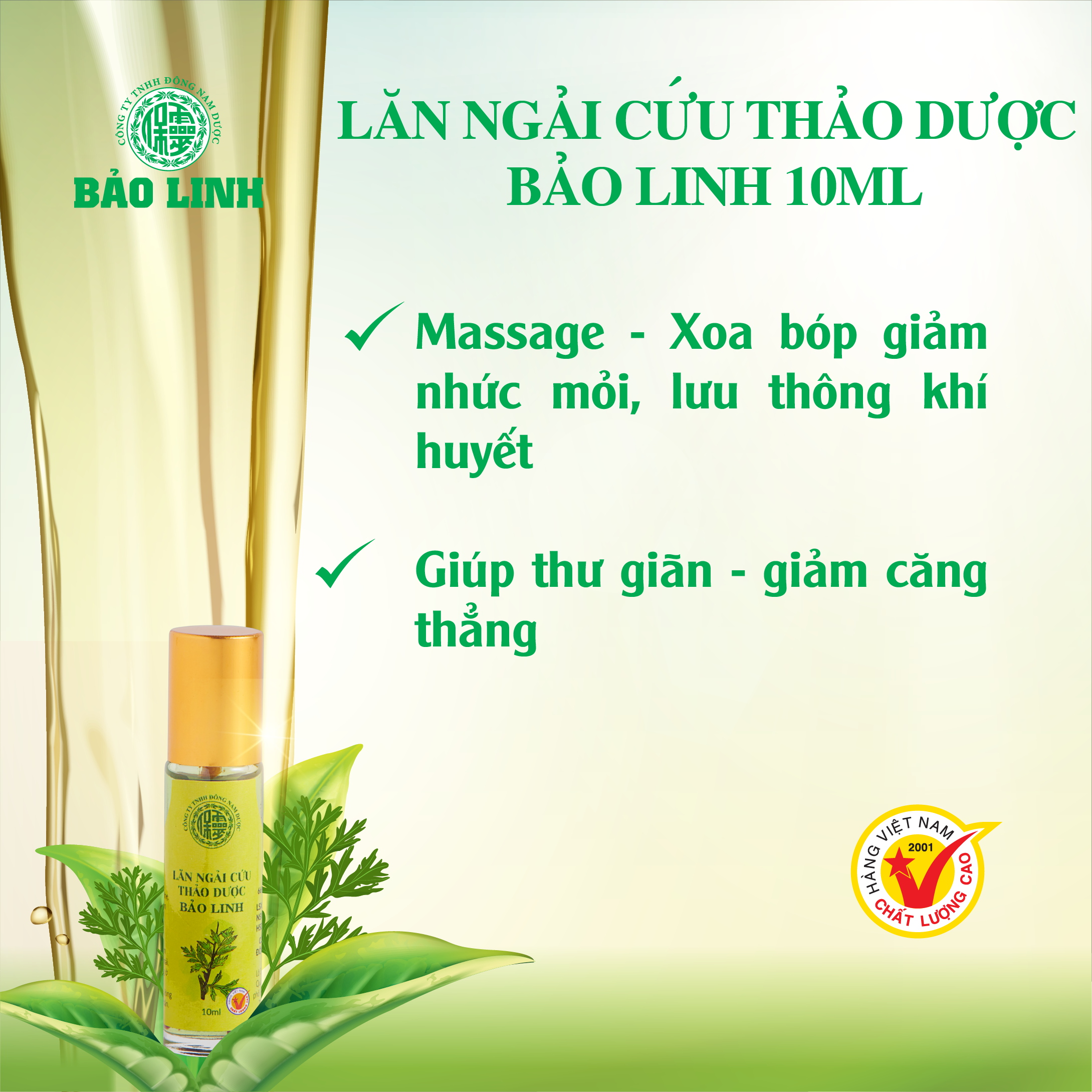 Dầu Lăn Ngải Cứu Thảo Dược Bảo Linh 10ml