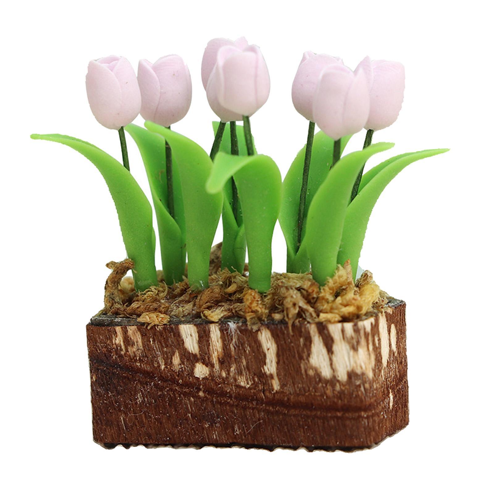 Miniature Dollhouse Flower DIY Accessories doll house for Garden Handcraft Balcony