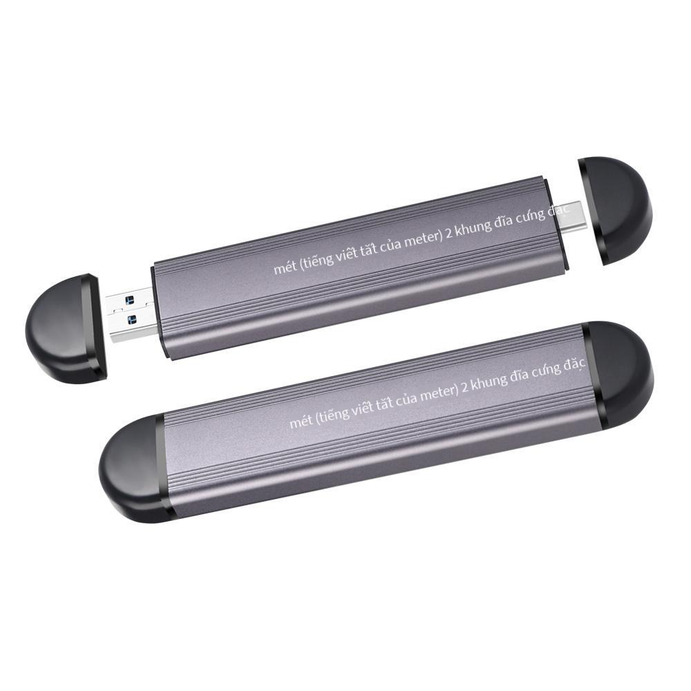 Hộp đọc trạng thái rắn M.2 phong cách mới nhất Hộp đĩa cứng giao thức kép NVMe/SATA USB3.1 máy tính hộp đĩa cứng di động m2 bên ngoài