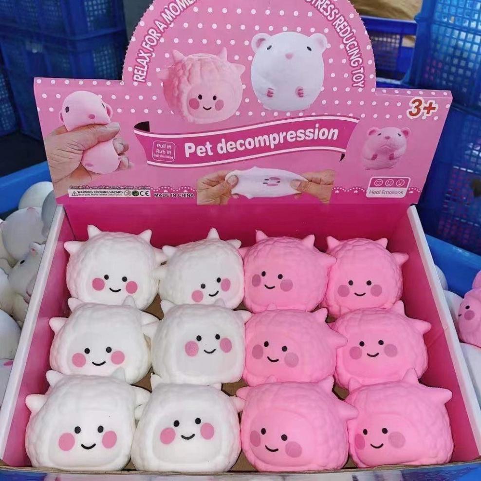 Squishy Mochi hình CON CỪU đồ chơi bóp tay mềm mịn dễ thương chân thực giảm stress co dãn đàn hồi ngộ nghĩnh bóp giải tr
