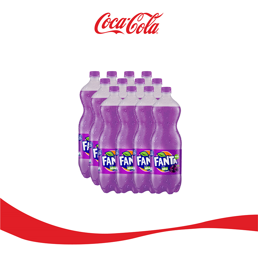 Lốc 6 Chai Nước Giải Khát Có Gas Fanta Nho 1.5L x 6