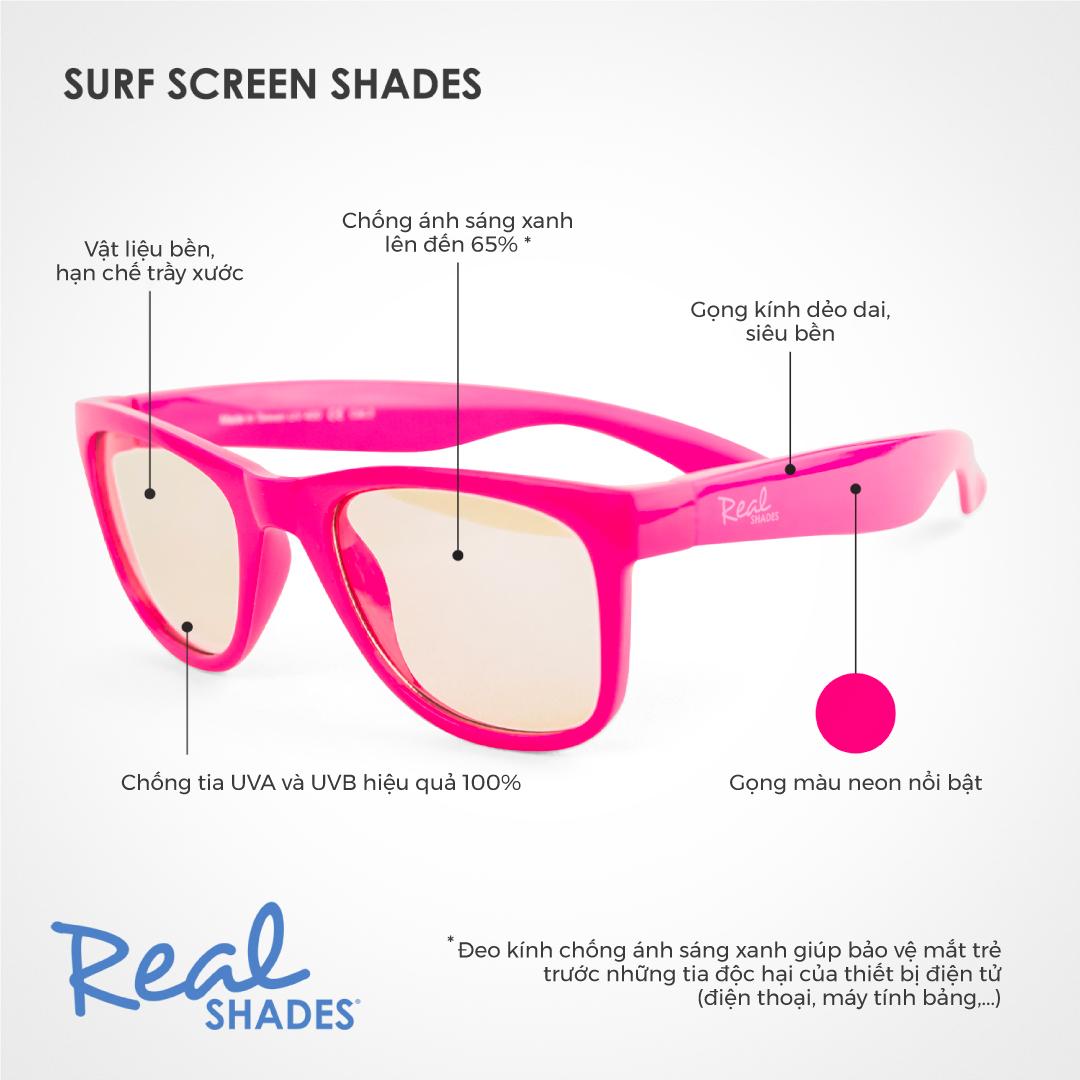 Kính Trẻ Em REALSHADES Chống Ánh Sáng Xanh Neon Pink 4SCRNPK