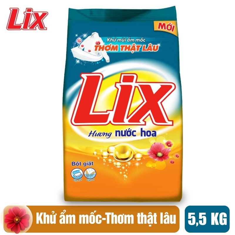 Bột giặt Lix đậm đặc hương nước hoa 5.5Kg PD575